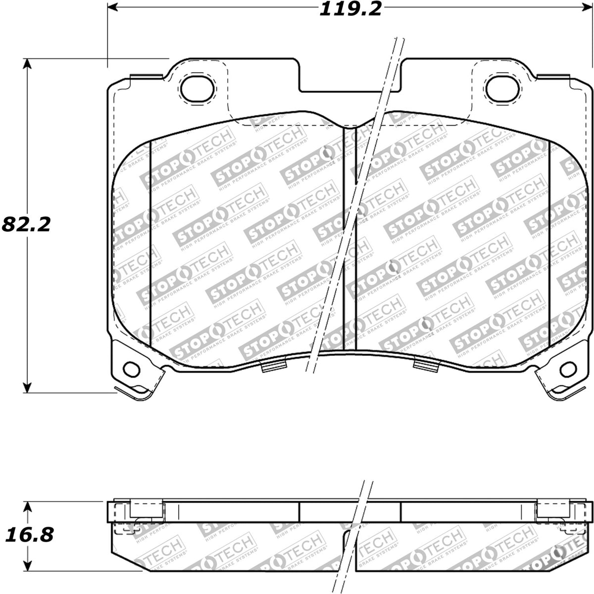 StopTech Street Brake Pads; Front With Shims