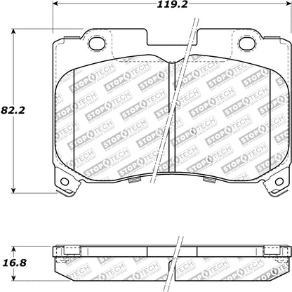 StopTech Street Brake Pads; Front With Shims