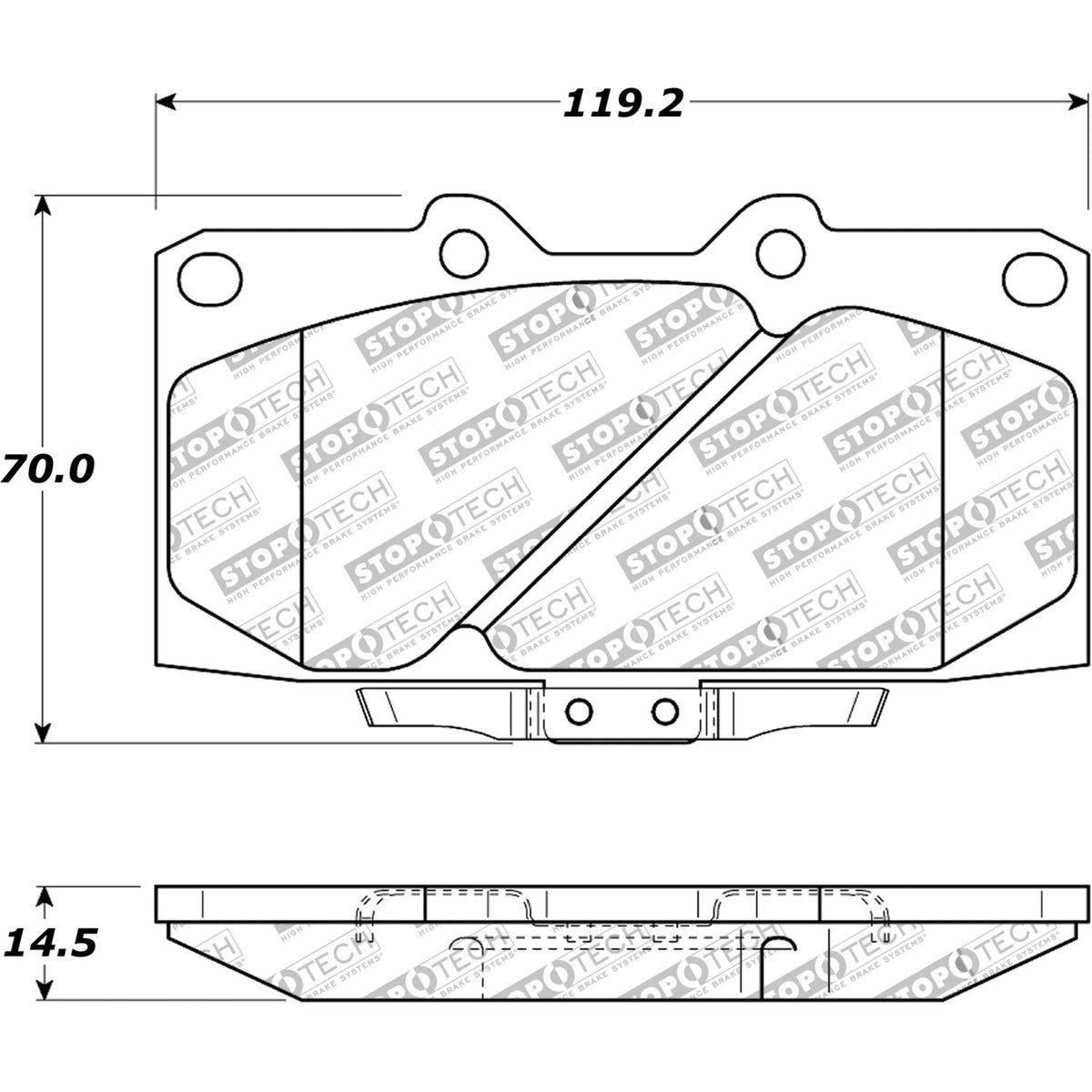 StopTech Street Brake Pads; Front With Shims