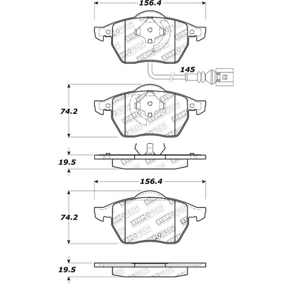 StopTech Street Brake Pads; Front With Shims