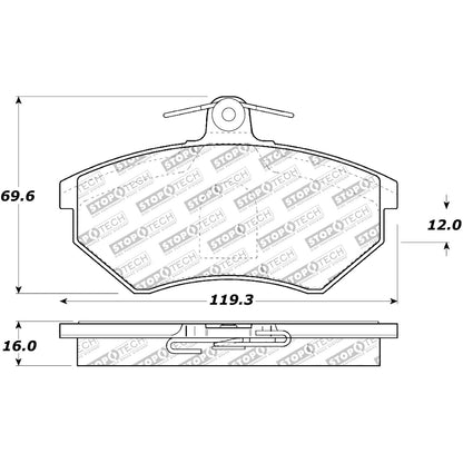StopTech Street Brake Pads; Front With Shims