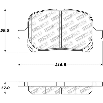 StopTech Street Brake Pads; Front With Shims