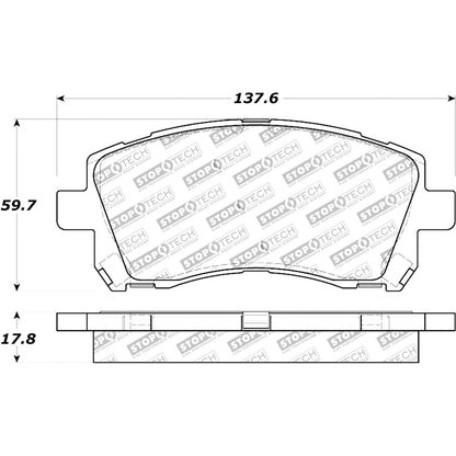 StopTech Street Brake Pads; Front With Shims
