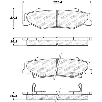 StopTech  Street Brake Pads; Rear With Shims