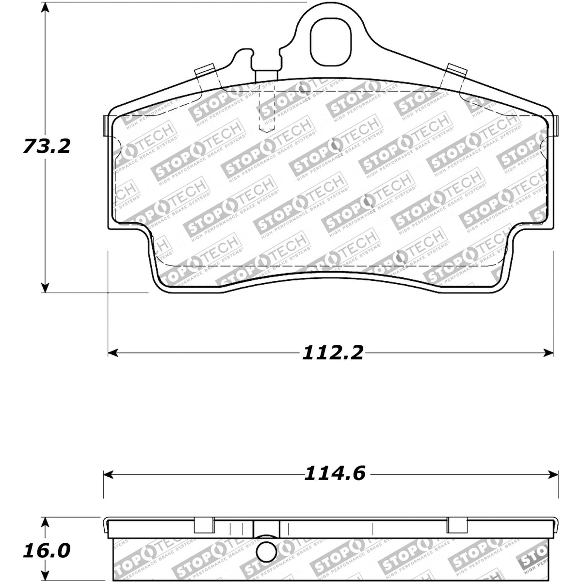 StopTech Street Brake Pads; Rear With Shims