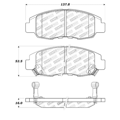 StopTech Street Brake Pads; Front With Shims