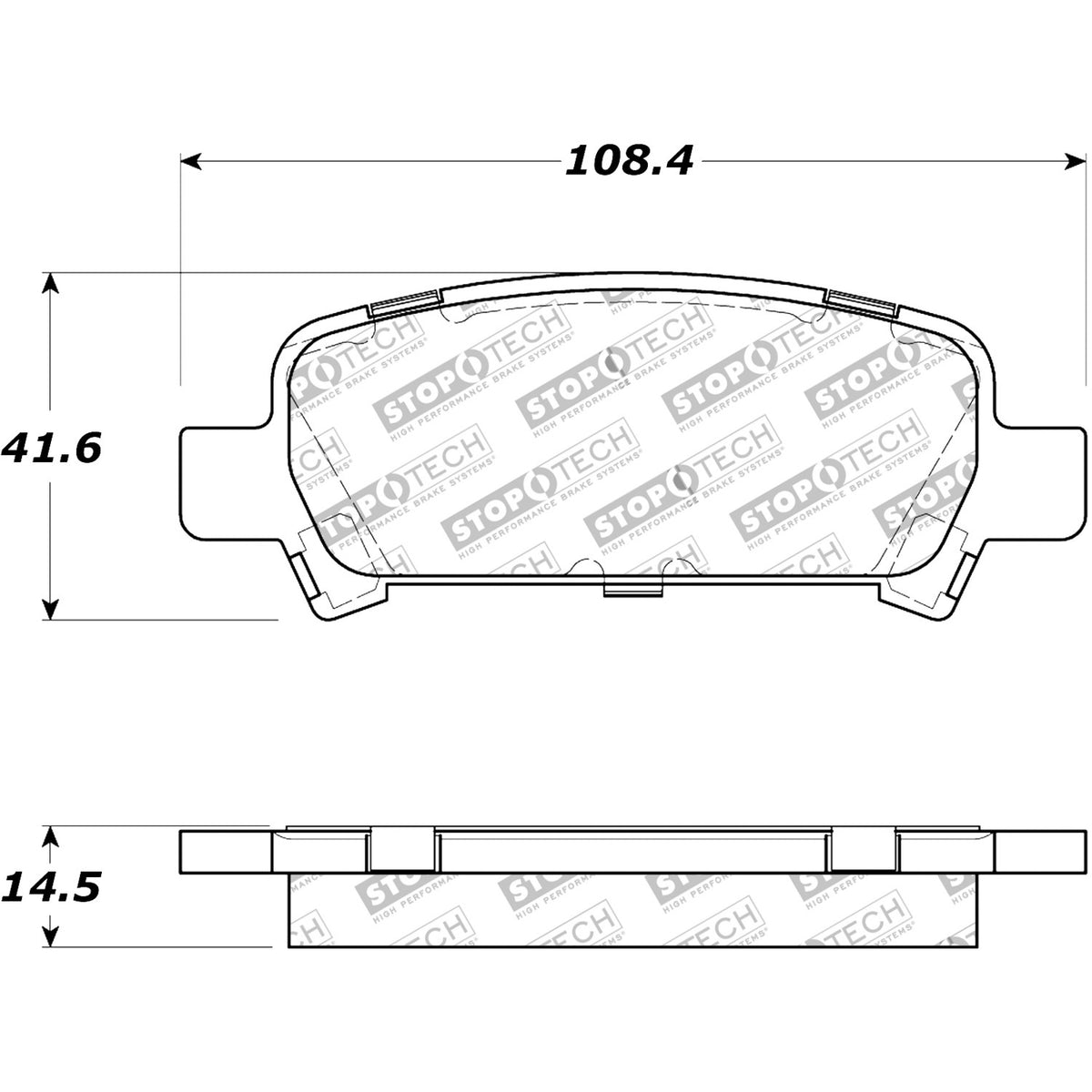 StopTech Street Brake Pads; Rear With Shims