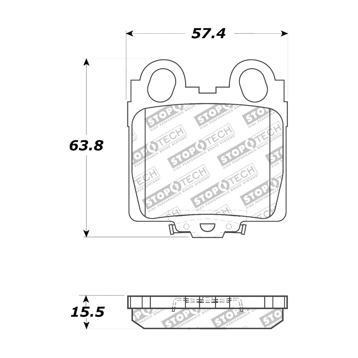 StopTech Street Brake Pads; Rear With Shims