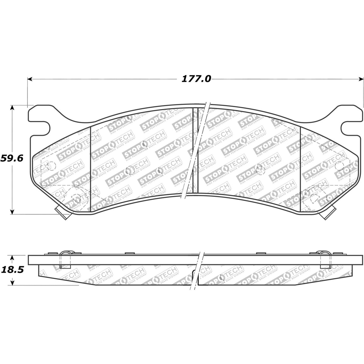 StopTech Street Brake Pads; Front, Rear With Shims