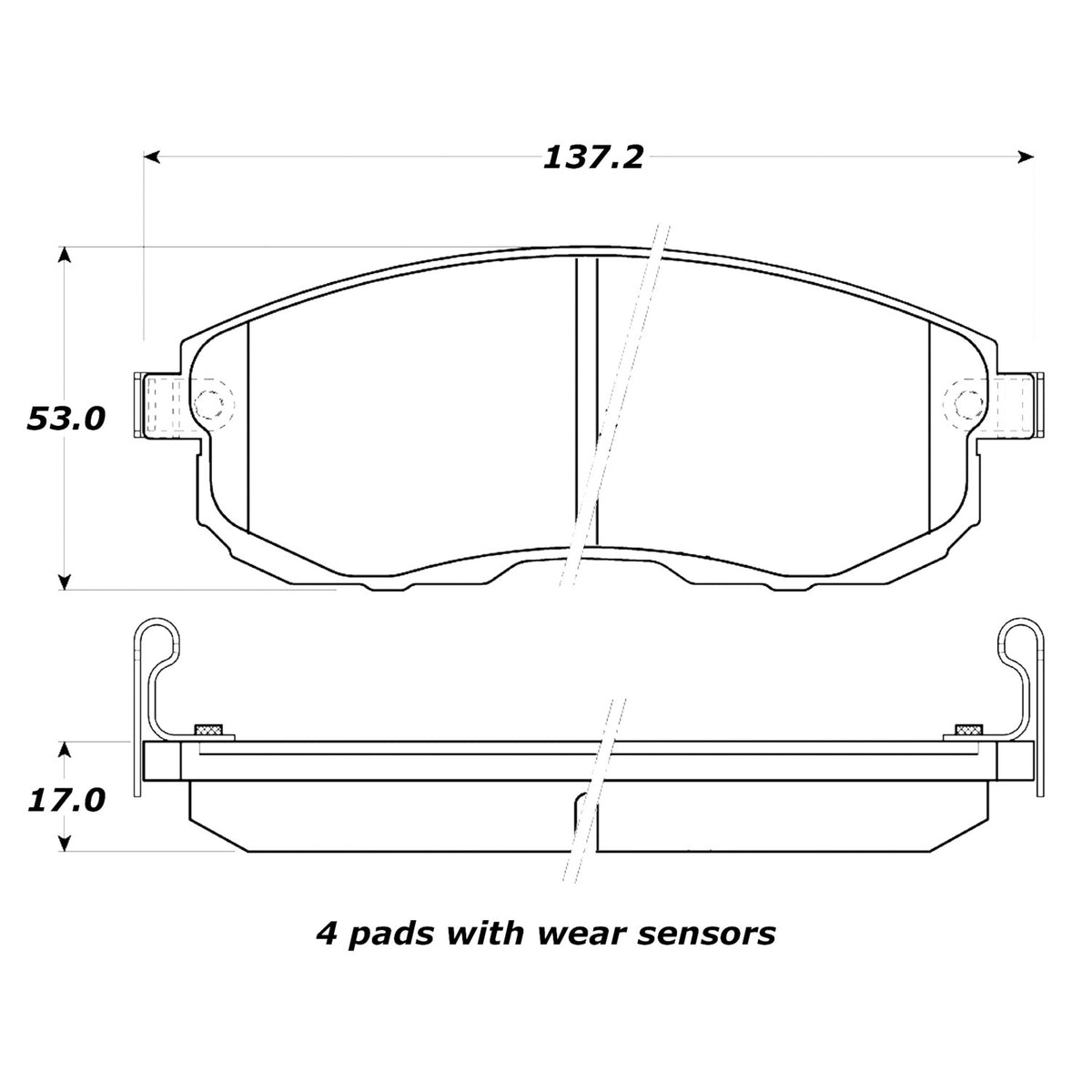 StopTech Street Brake Pads; Front With Shims