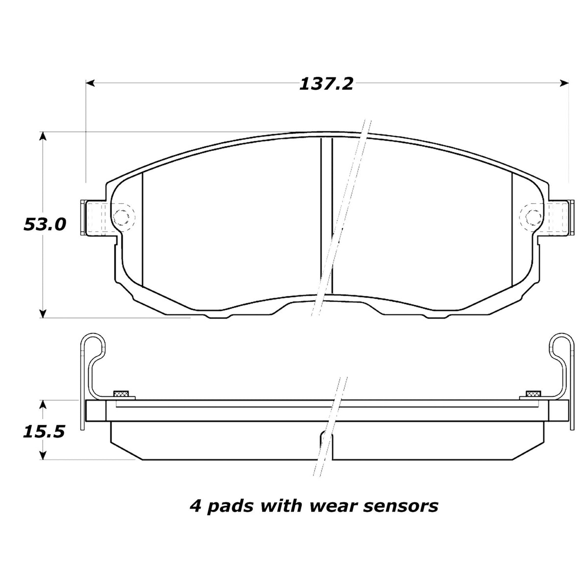 StopTech Street Brake Pads; Front With Shims