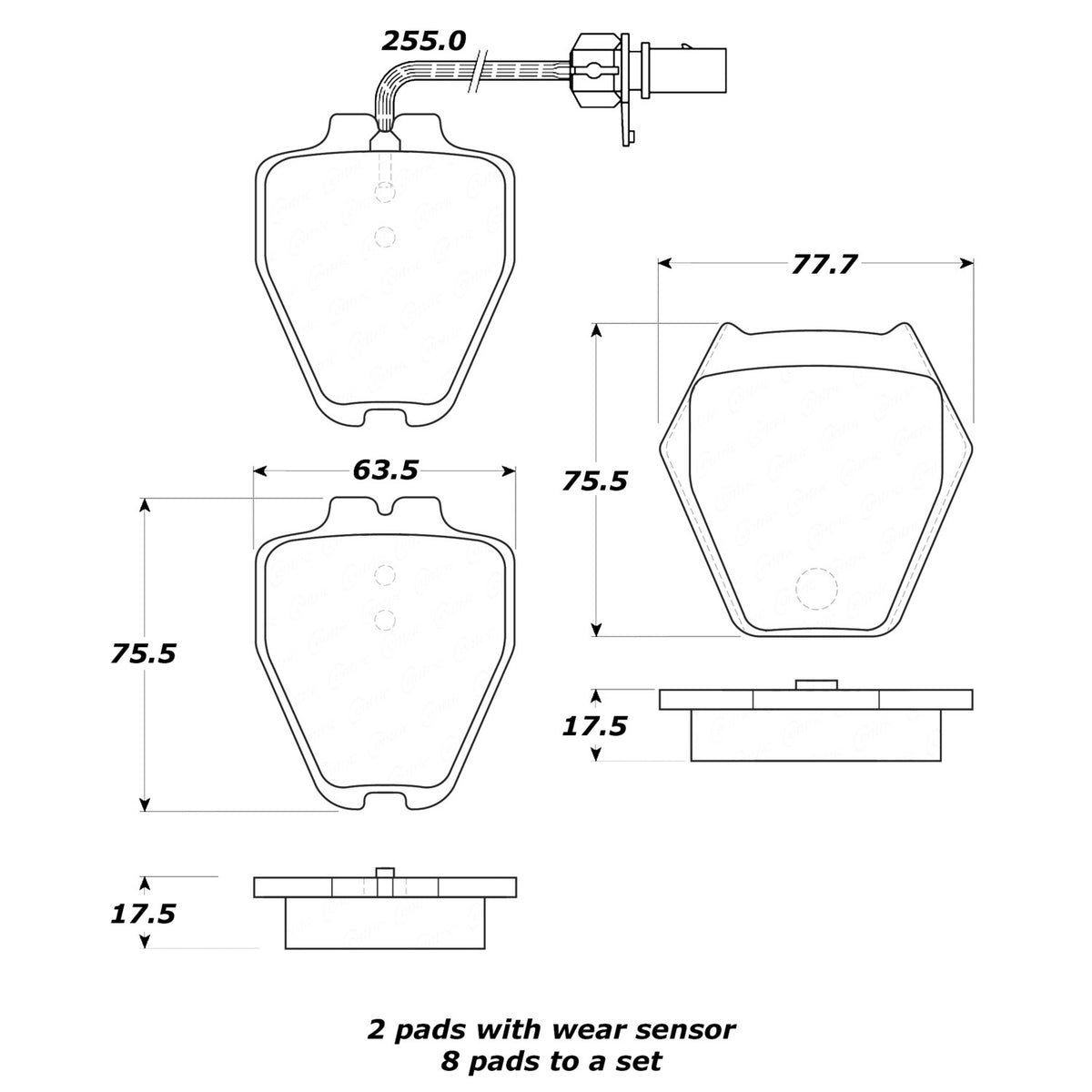 StopTech Street Brake Pads; Front With Shims