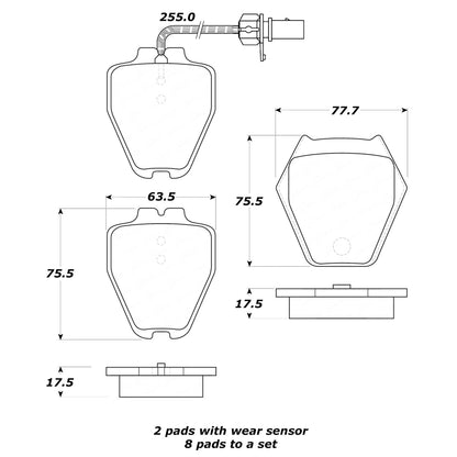 StopTech Street Brake Pads; Front With Shims