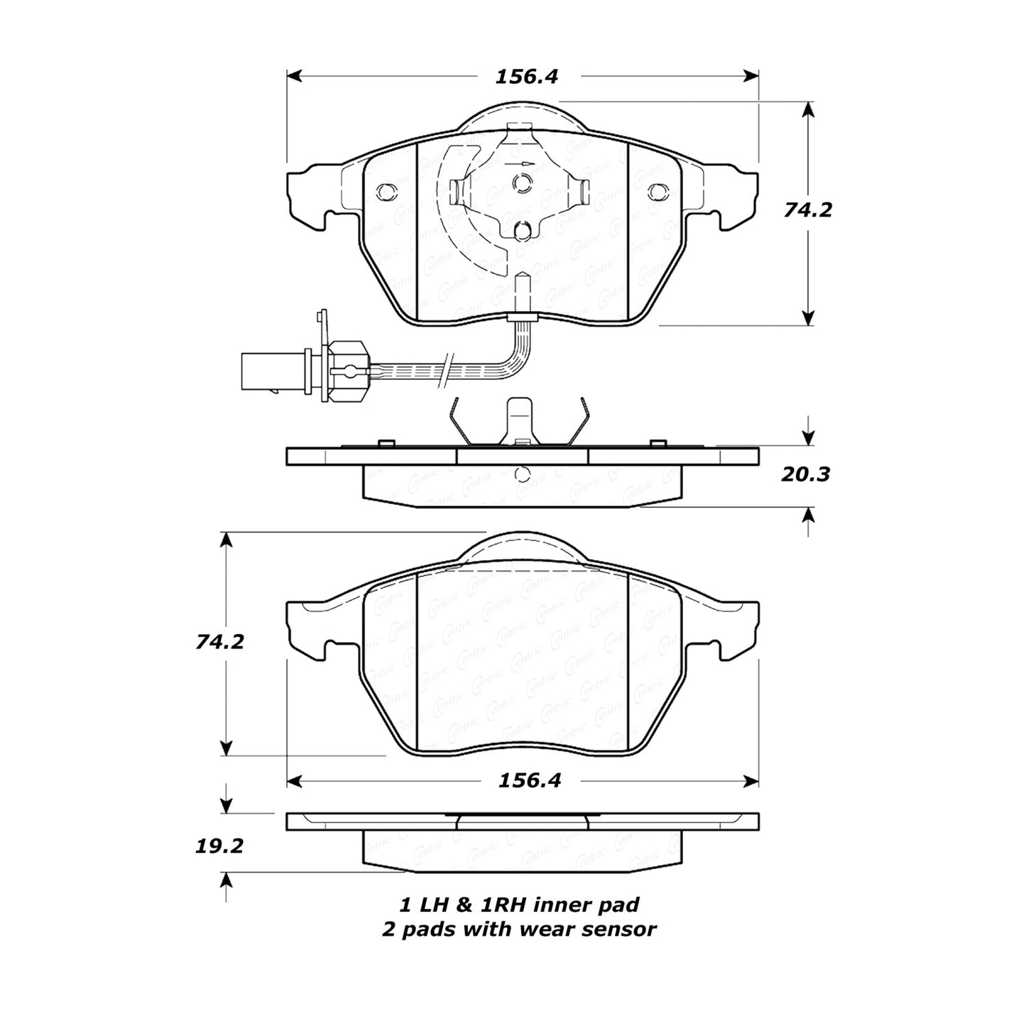 StopTech Street Brake Pads; Front With Shims