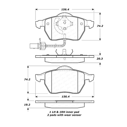 StopTech Street Brake Pads; Front With Shims
