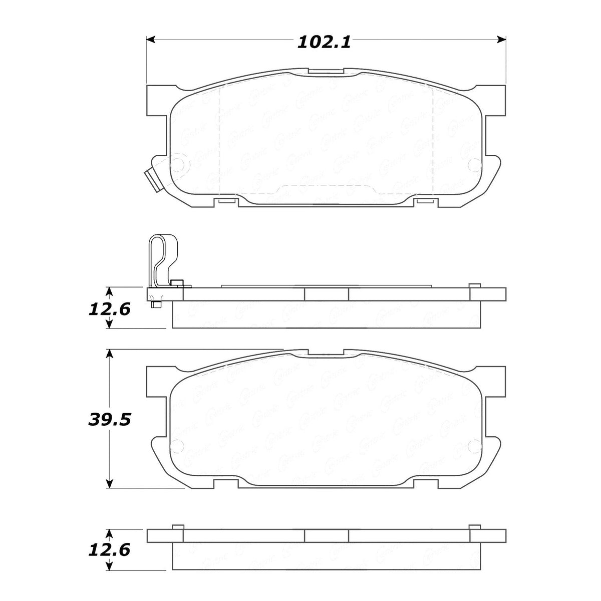 StopTech Street Brake Pads; Rear With Shims