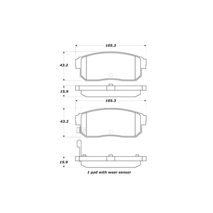 StopTech Street Brake Pads; Rear With Shims
