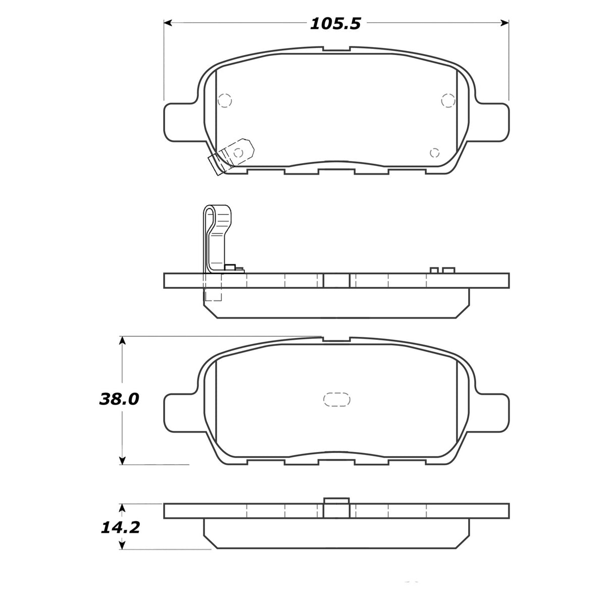 StopTech Street Brake Pads; Rear With Shims