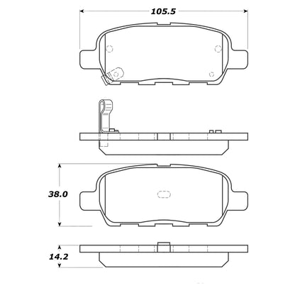 StopTech Street Brake Pads; Rear With Shims