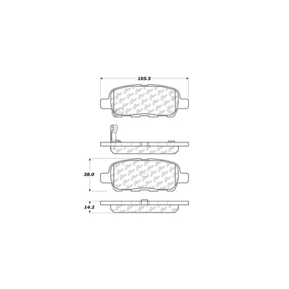 StopTech Street Brake Pads; Rear With Shims