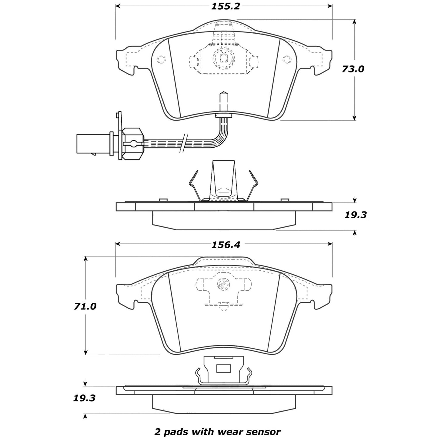 StopTech Street Brake Pads; Front With Shims