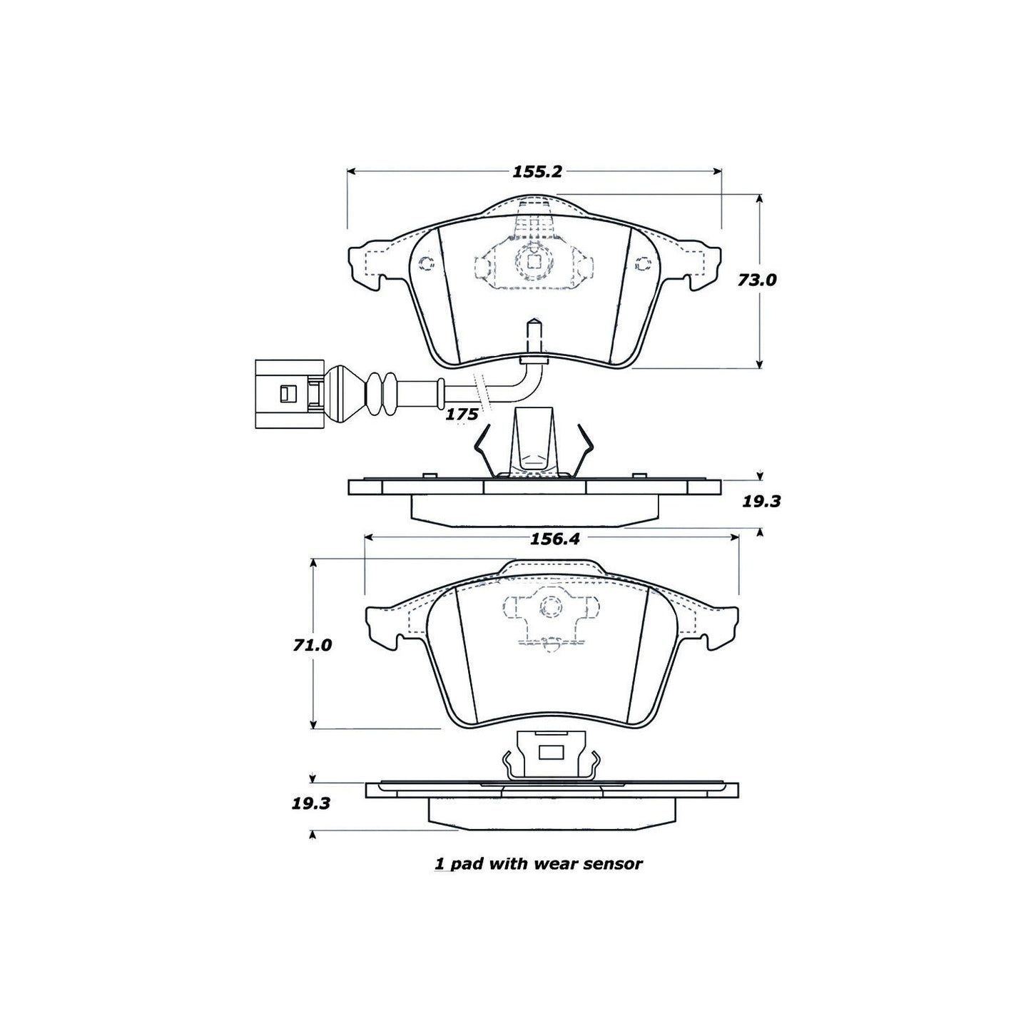 StopTech Street Brake Pads; Front With Shims