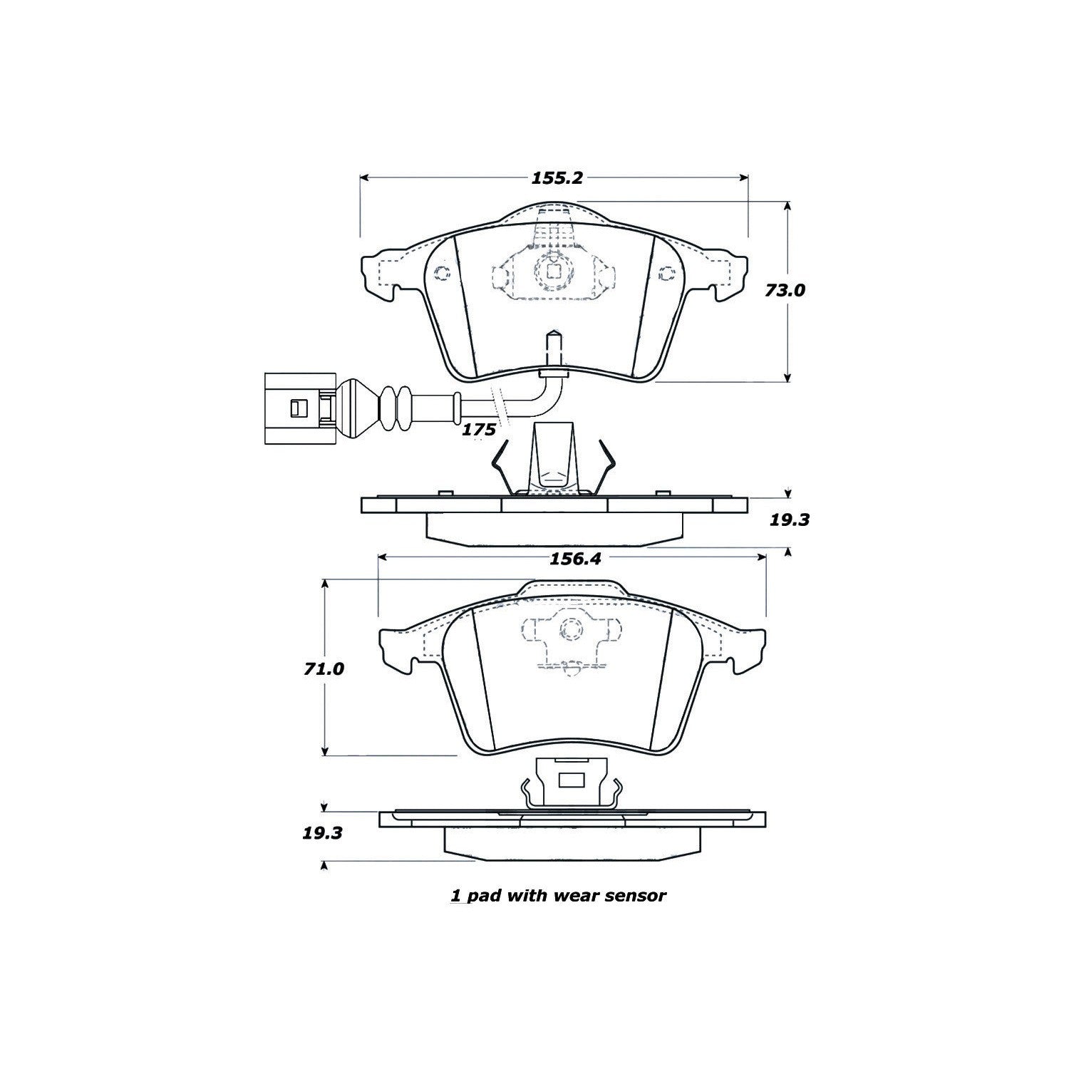 StopTech Street Brake Pads; Front With Shims