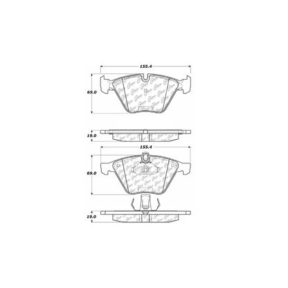 StopTech Street Brake Pads; Front With Shims