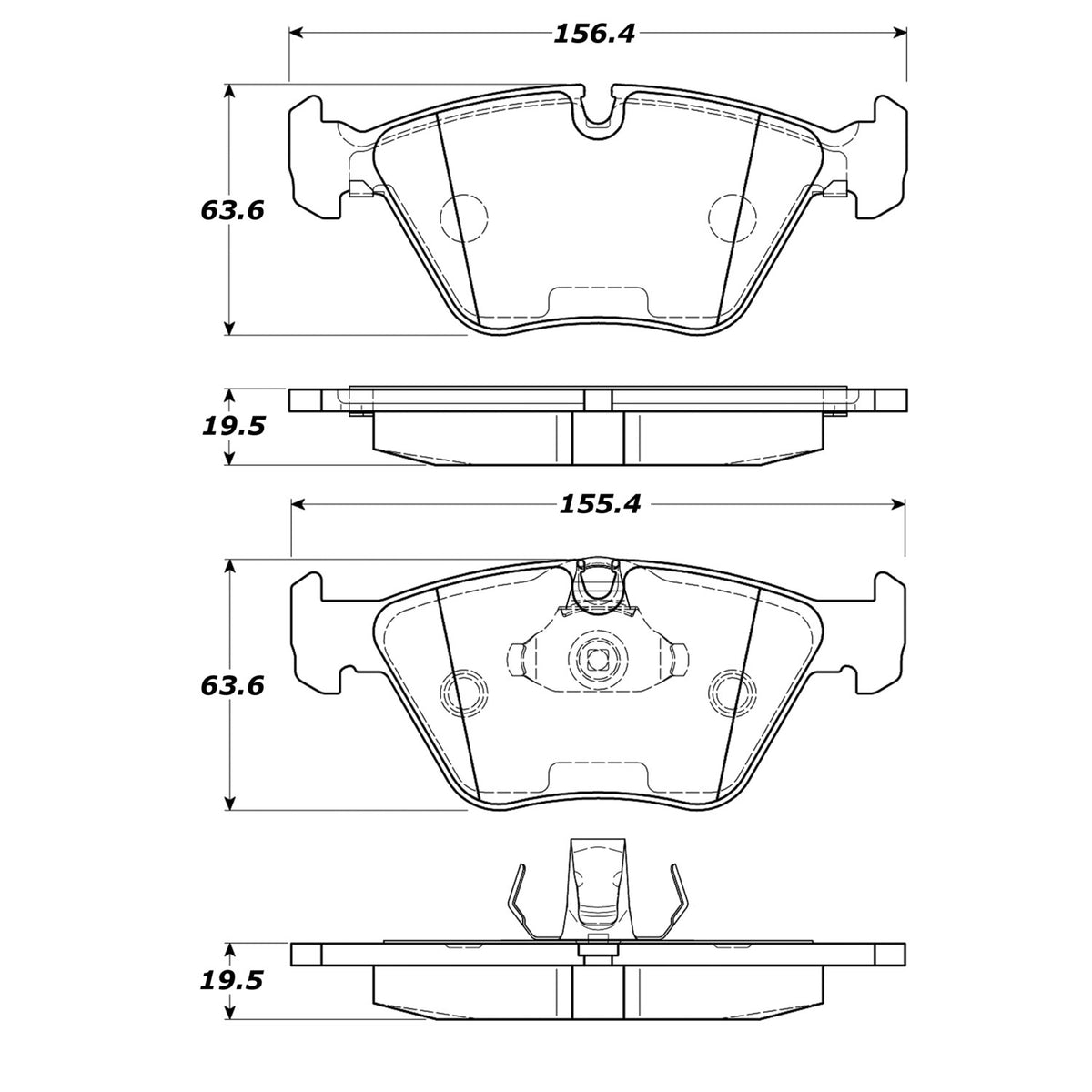 StopTech Street Brake Pads; Front With Shims