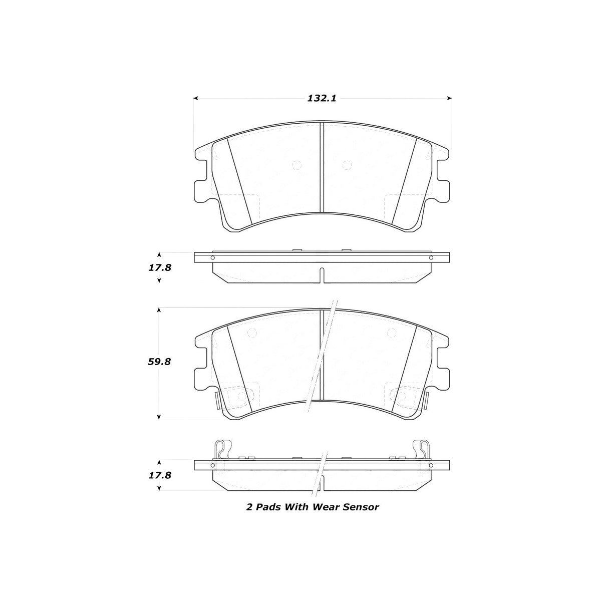 StopTech Street Brake Pads; Front With Shims