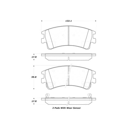 StopTech Street Brake Pads; Front With Shims