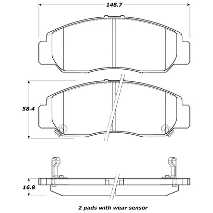 StopTech  Street Brake Pads; Front With Shims