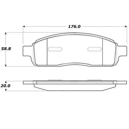 StopTech Street Brake Pads; Front With Shims