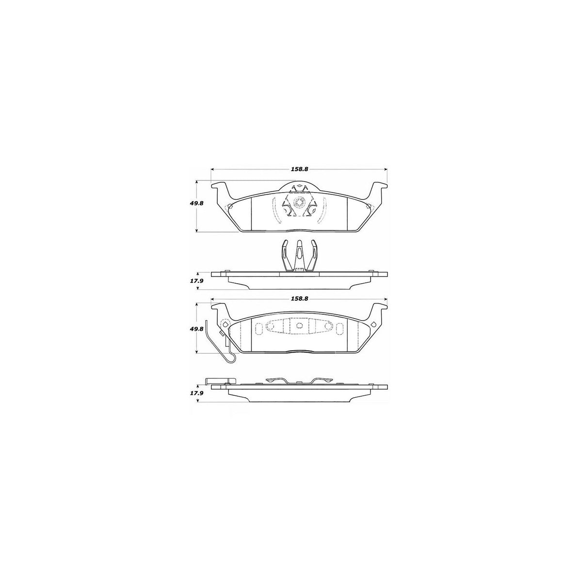 StopTech Street Brake Pads; Rear With Shims