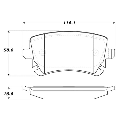 StopTech Street Brake Pads; Rear With Shims
