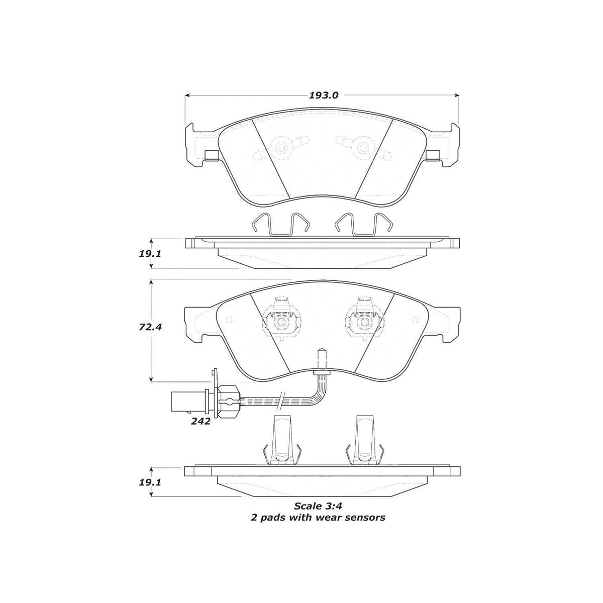 StopTech Street Brake Pads; Front With Shims