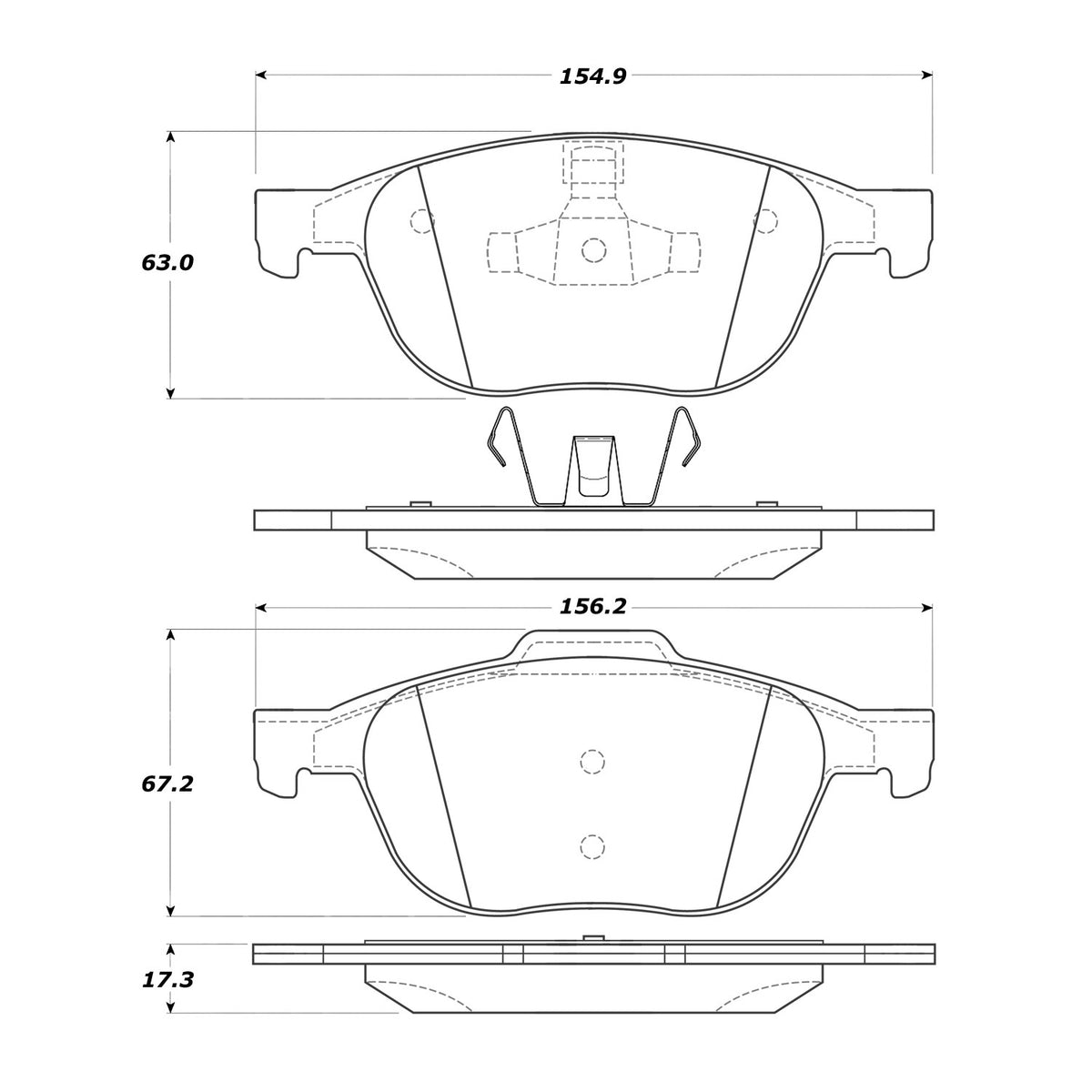 StopTech Street Brake Pads; Front With Shims