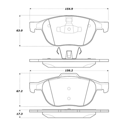 StopTech Street Brake Pads; Front With Shims