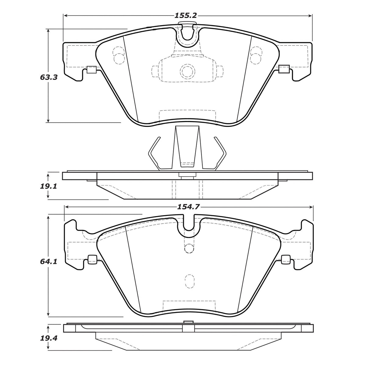 StopTech  Street Brake Pads; Front With Shims