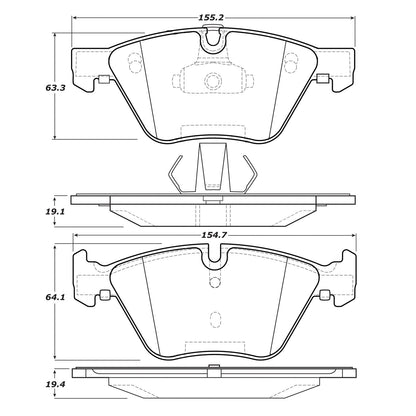 StopTech  Street Brake Pads; Front With Shims