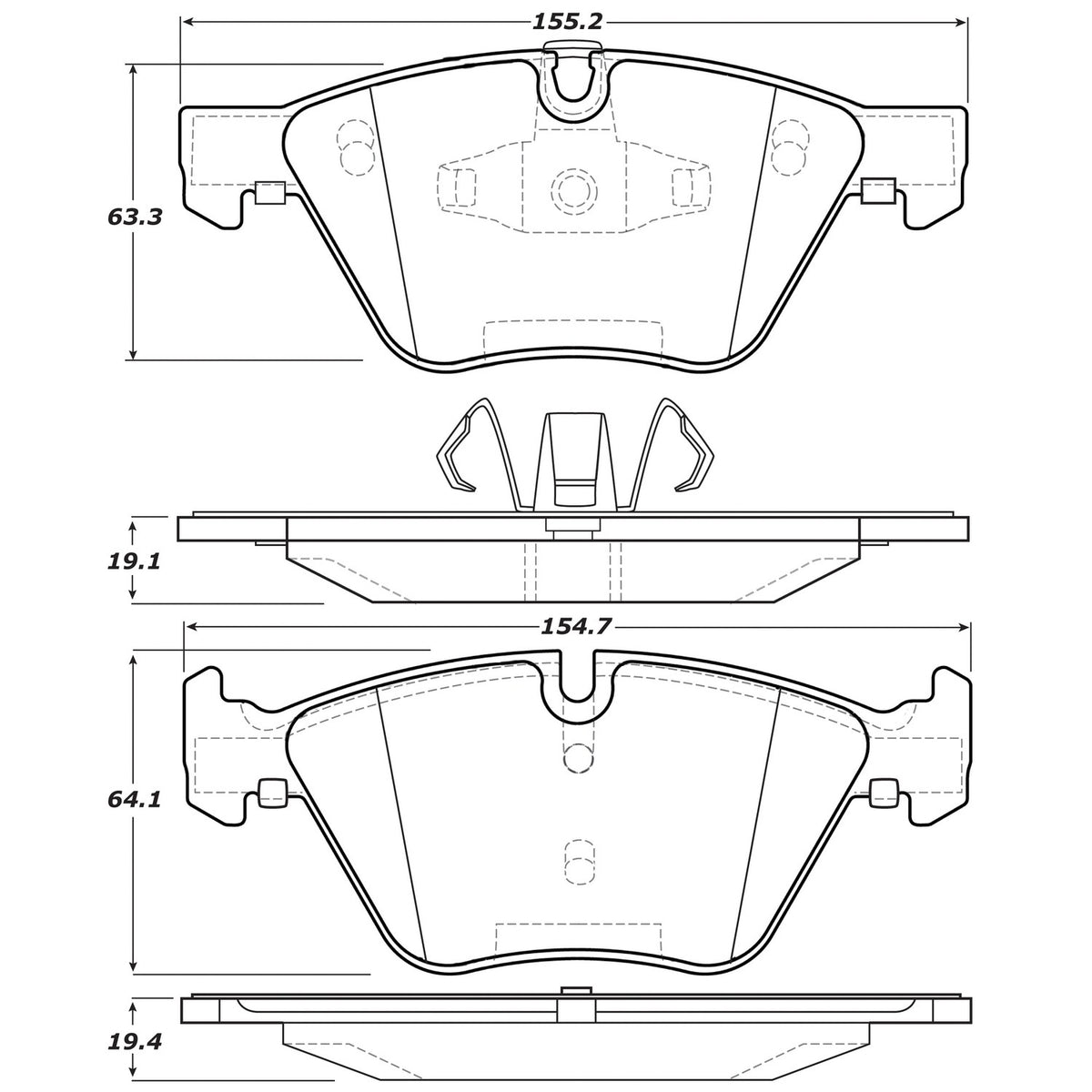 StopTech Street Brake Pads; Front With Shims