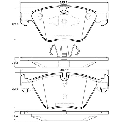 StopTech Street Brake Pads; Front With Shims