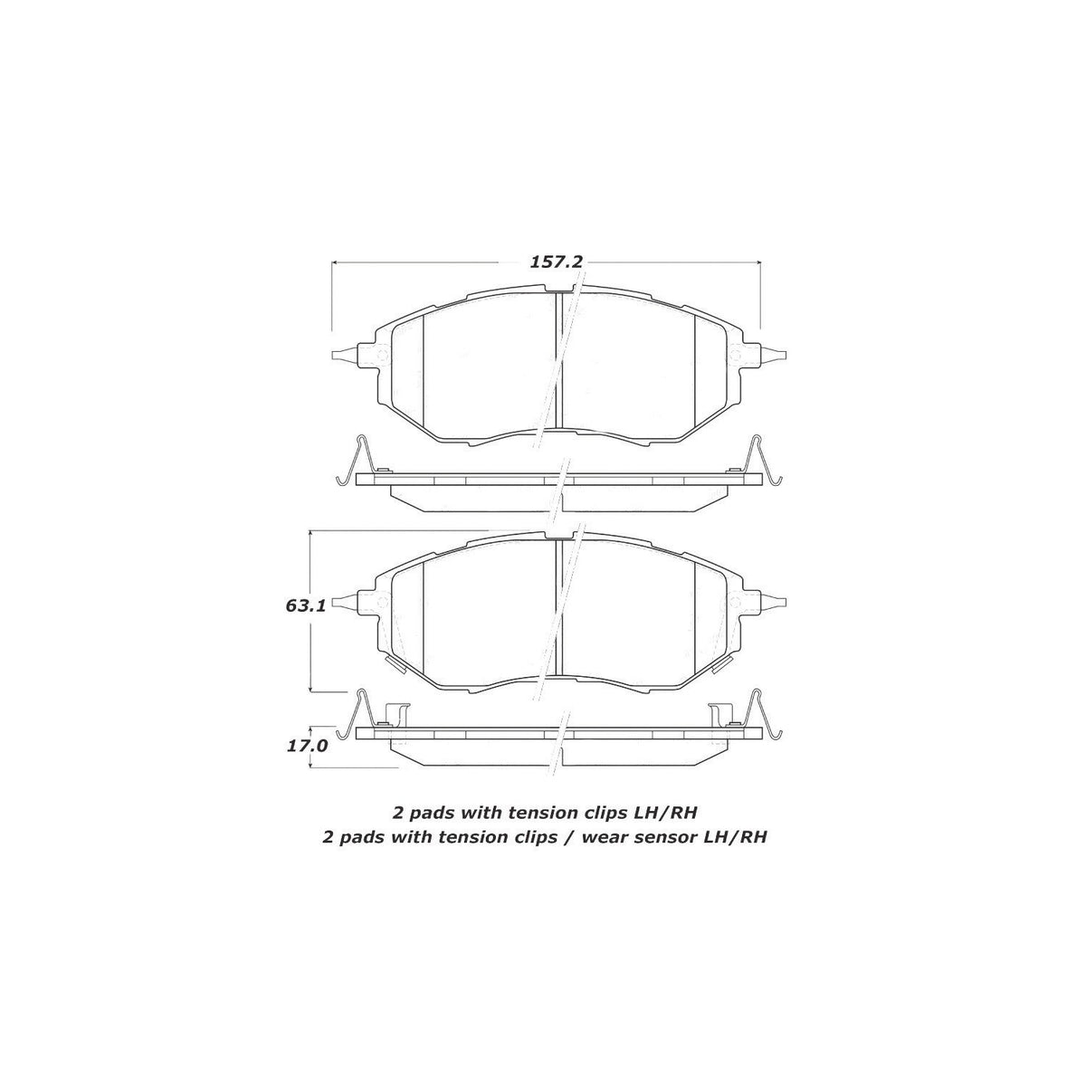 StopTech Street Brake Pads; Front With Shims