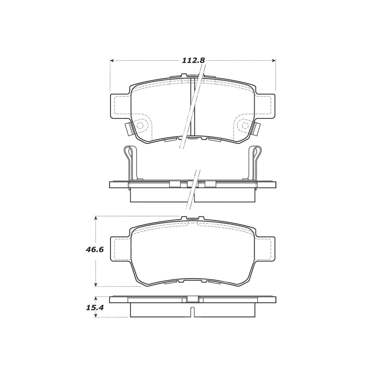 StopTech Street Brake Pads; Rear With Shims