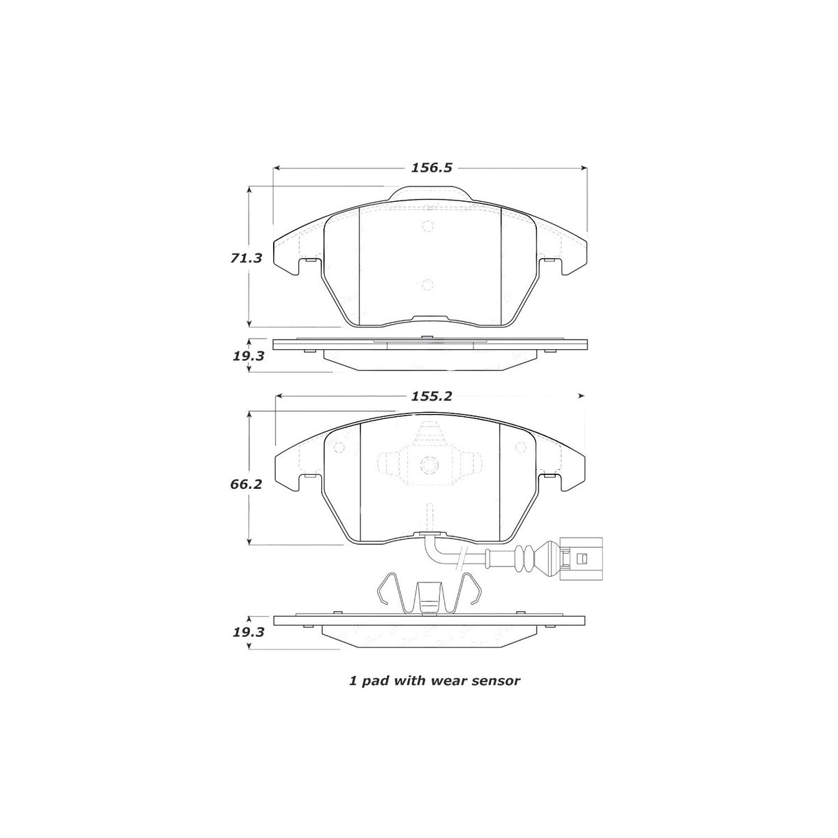 StopTech Street Brake Pads; Front With Shims