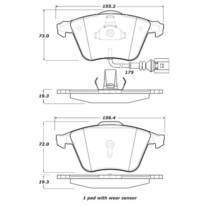 StopTech Street Brake Pads; Front With Shims