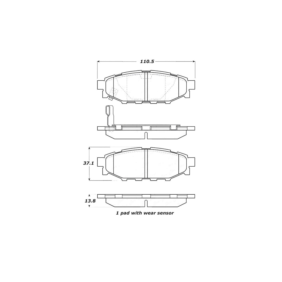 StopTech Street Brake Pads; Rear With Shims
