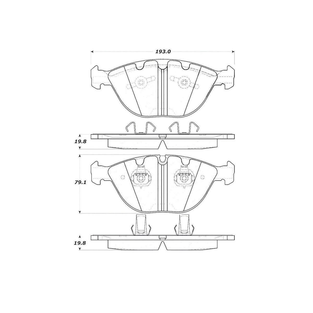 StopTech Street Brake Pads; Front With Shims
