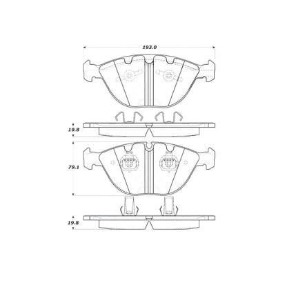 StopTech Street Brake Pads; Front With Shims
