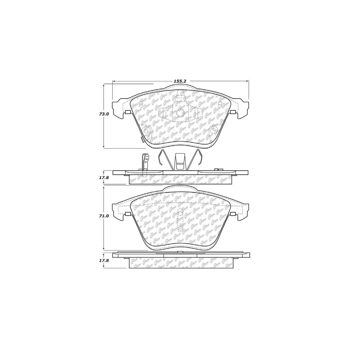 StopTech Street Brake Pads; Front With Shims